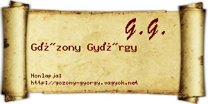 Gózony György névjegykártya